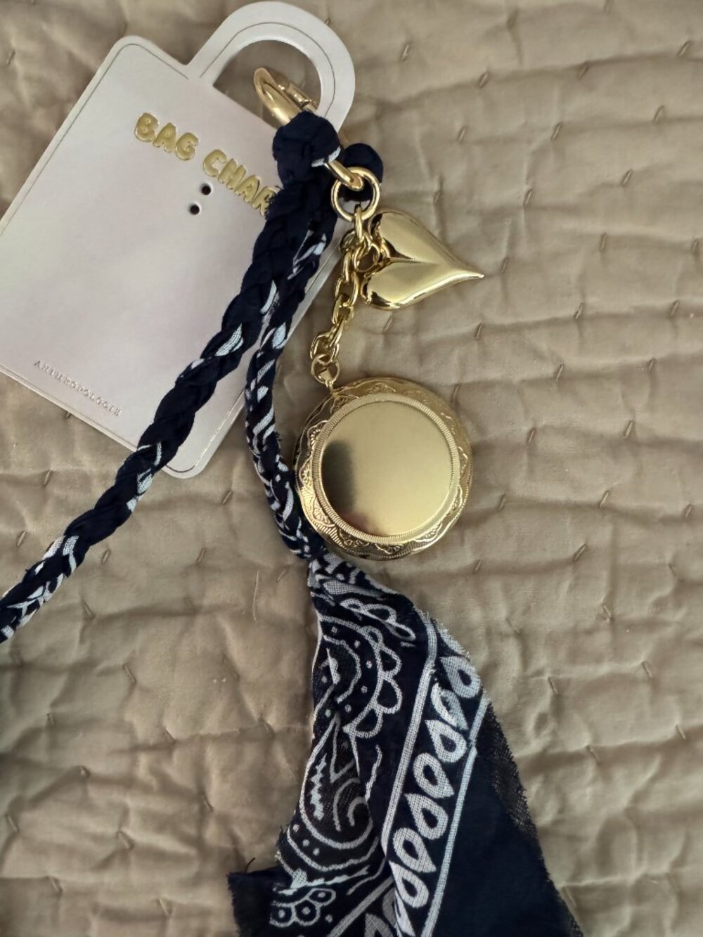 Anthropologie Heritage Bandana Bag Charm - Picture 3 of 4